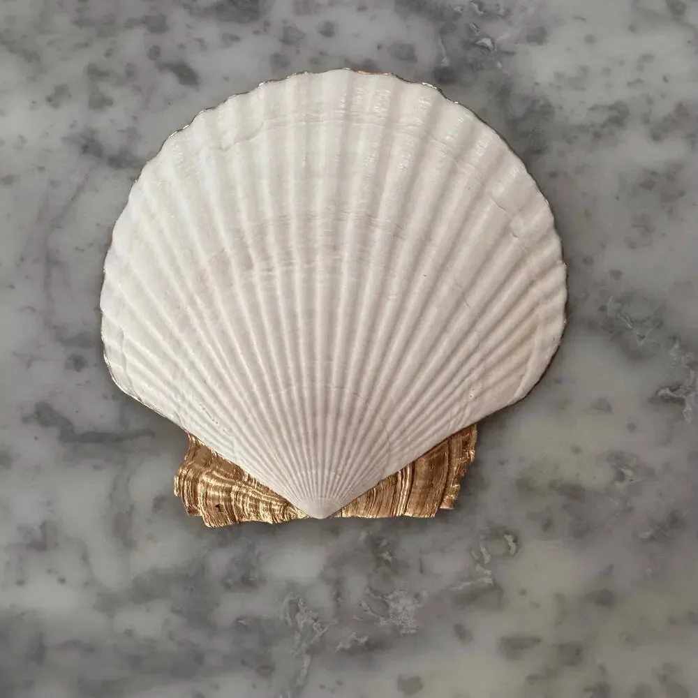 Pink Orchid Bamboo Shell Trinket Dish, Botanical Ring Dish